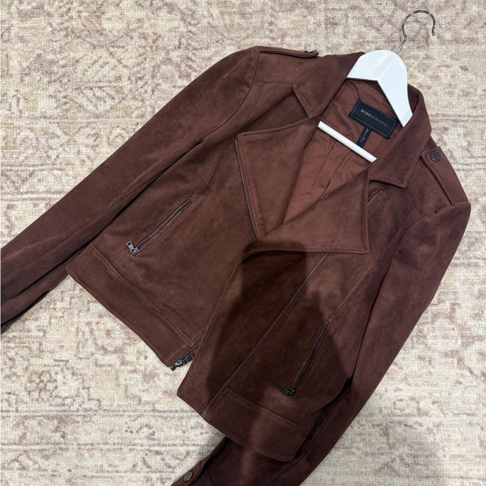 BCBGMaxAzria Chocolate Brown Suede Jacket